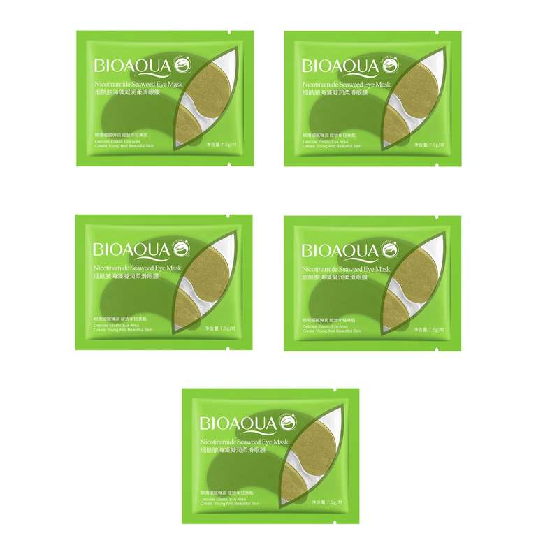 ماسک زیر چشم بایو آکوا مدل Nicotinamide Seaweed وزن 7.5 گرم بسته 5 عددی