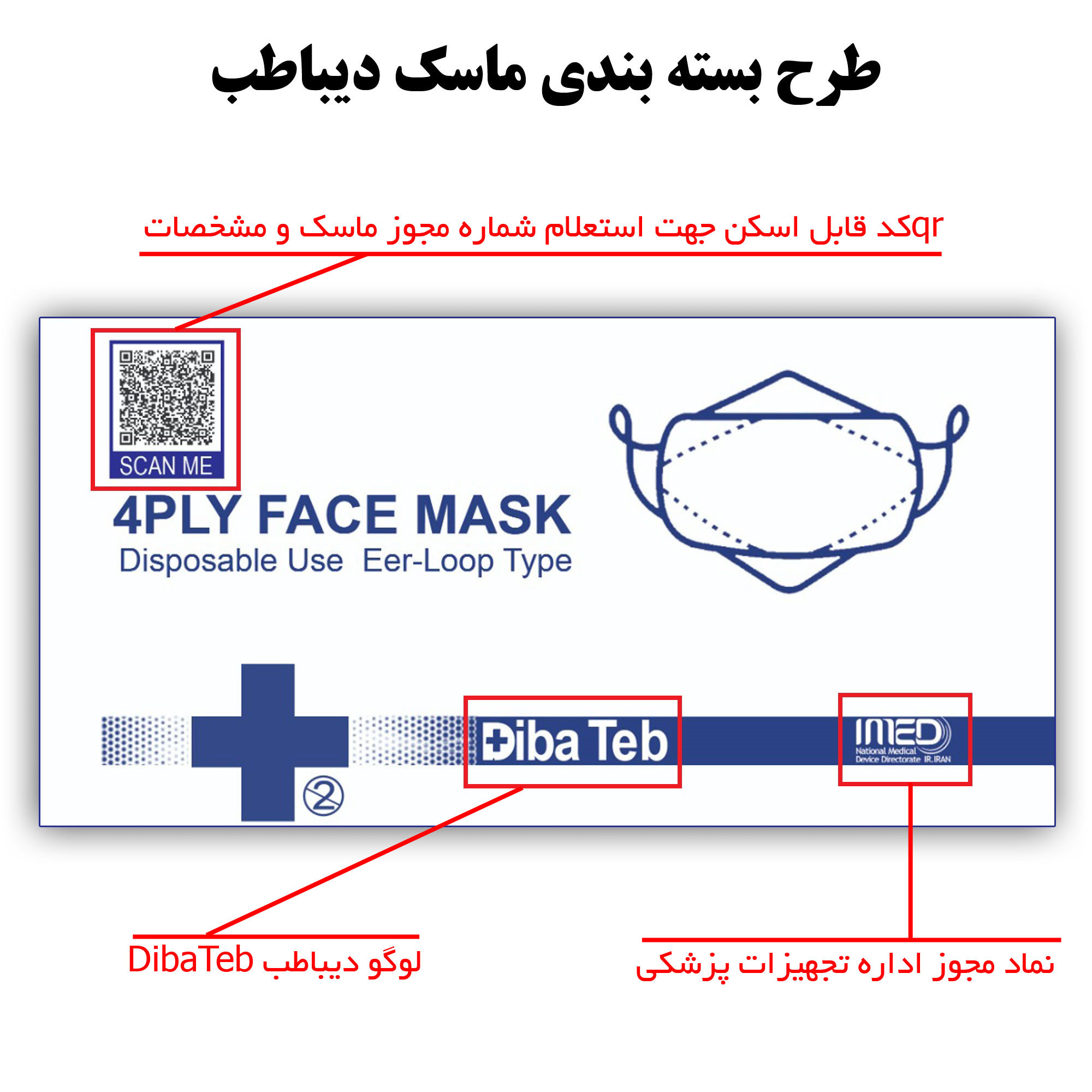 ماسک تنفسی دیباطب مدل پلنگ صورتی بسته 15 عددی