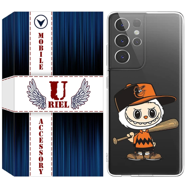 کاور یوریل قاب مدل Clear کد 128 طرح لبوبو Labubu مناسب برای گوشی موبایل سامسونگ Galaxy S21 Ultra