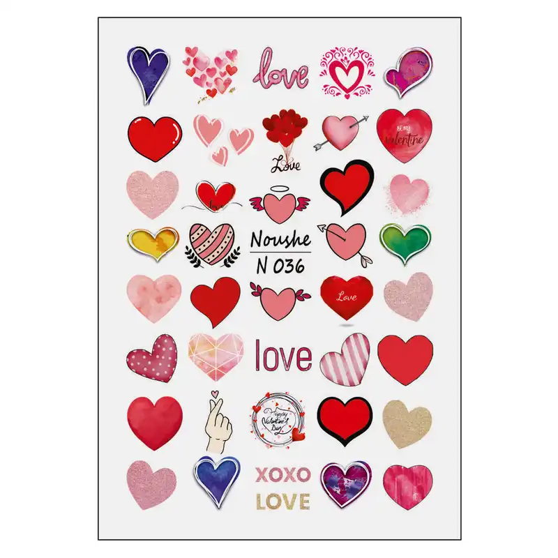 برچسب لنز ناخن مدل عشق کد N36-42-49 مجموعه 3 عددی