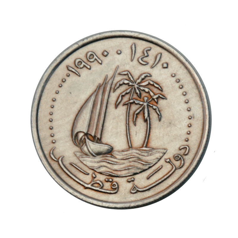 سکه تزیینی طرح کشور قطر مدل 50 درهم 1990 میلادی