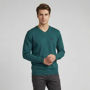 پلیور یقه هفت مردانه تریکو پاییزان مدل P700