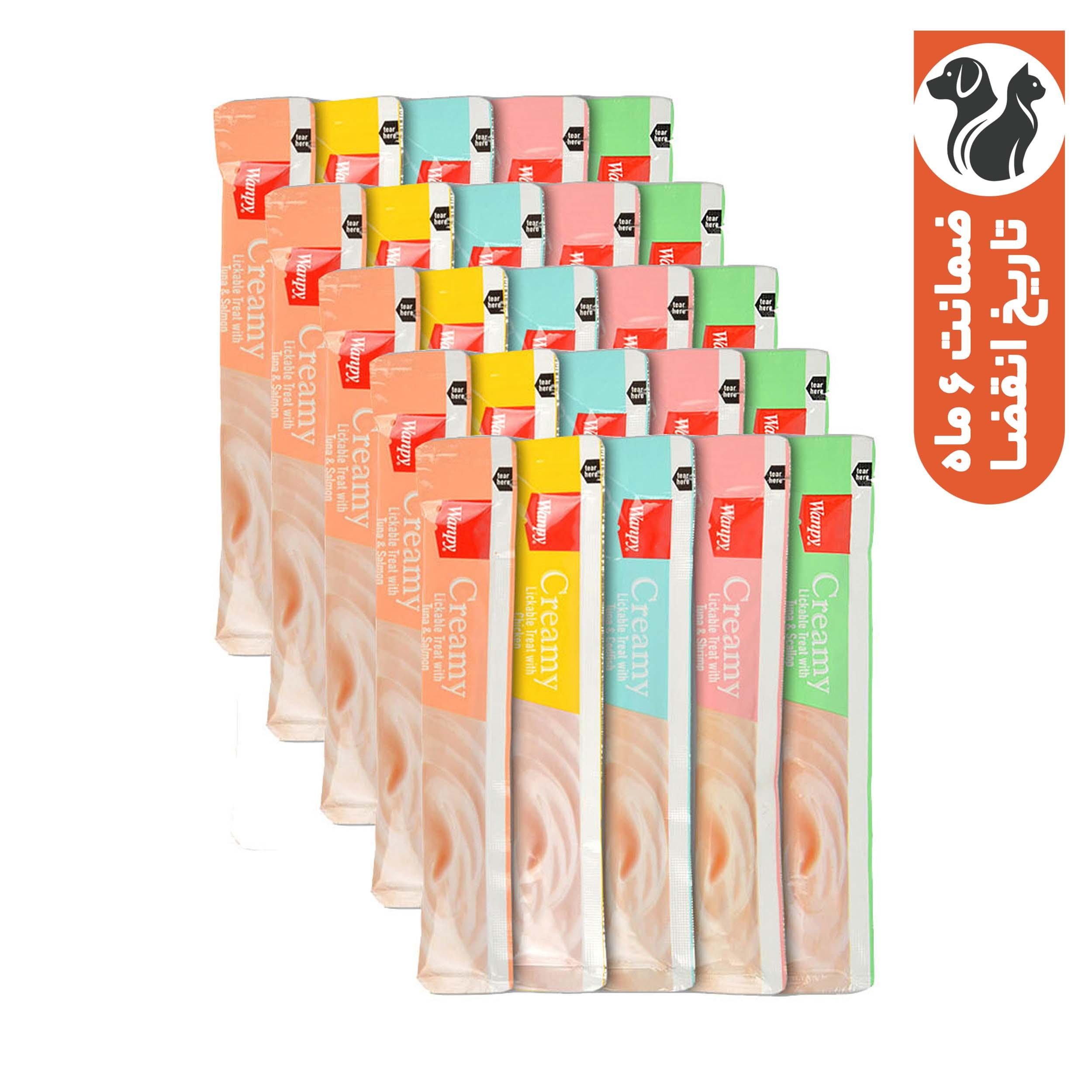 بستنی گربه ونپی مدل مالتی میکس وزن 350 گرم بسته 25 عددی