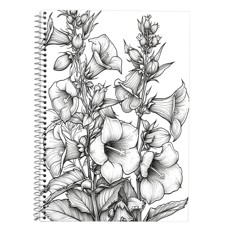 دفتر زبان 50 برگ مدوپد مدل دو خط طرح گل کد DF13945