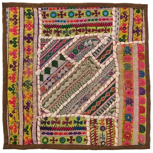 رومیزی سوزن دوزی مدل چهل تیکه عسلی کد KOH32