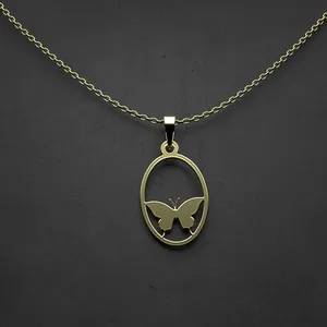 گردنبند طلا 18 عیار زنانه مدوپد مدل پروانه کد S2-1-1239