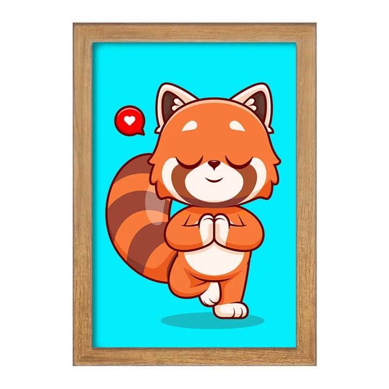 تابلو خندالو مدل حیوانات بامزه پاندای قرمز کد 29445