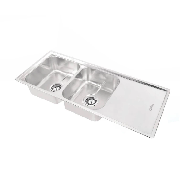 سینک ظرفشویی استیل توکار دو لگنه نگین الماس مدل SA105