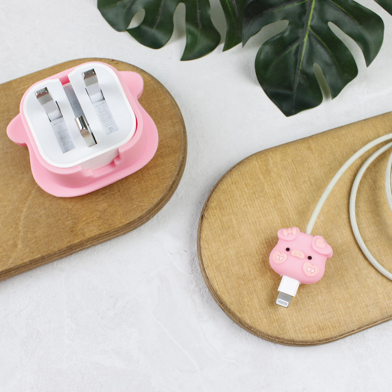 محافظ کابل و شارژر وال کیس طرح Pig مناسب برای شارژر 20W اپل