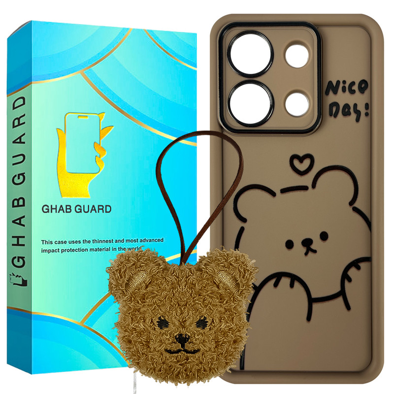 کاور قاب گارد طرح تدی مدل KHGA30 مناسب برای گوشی موبایل شیائومی Redmi Note 13 4G به همراه بند آویز
