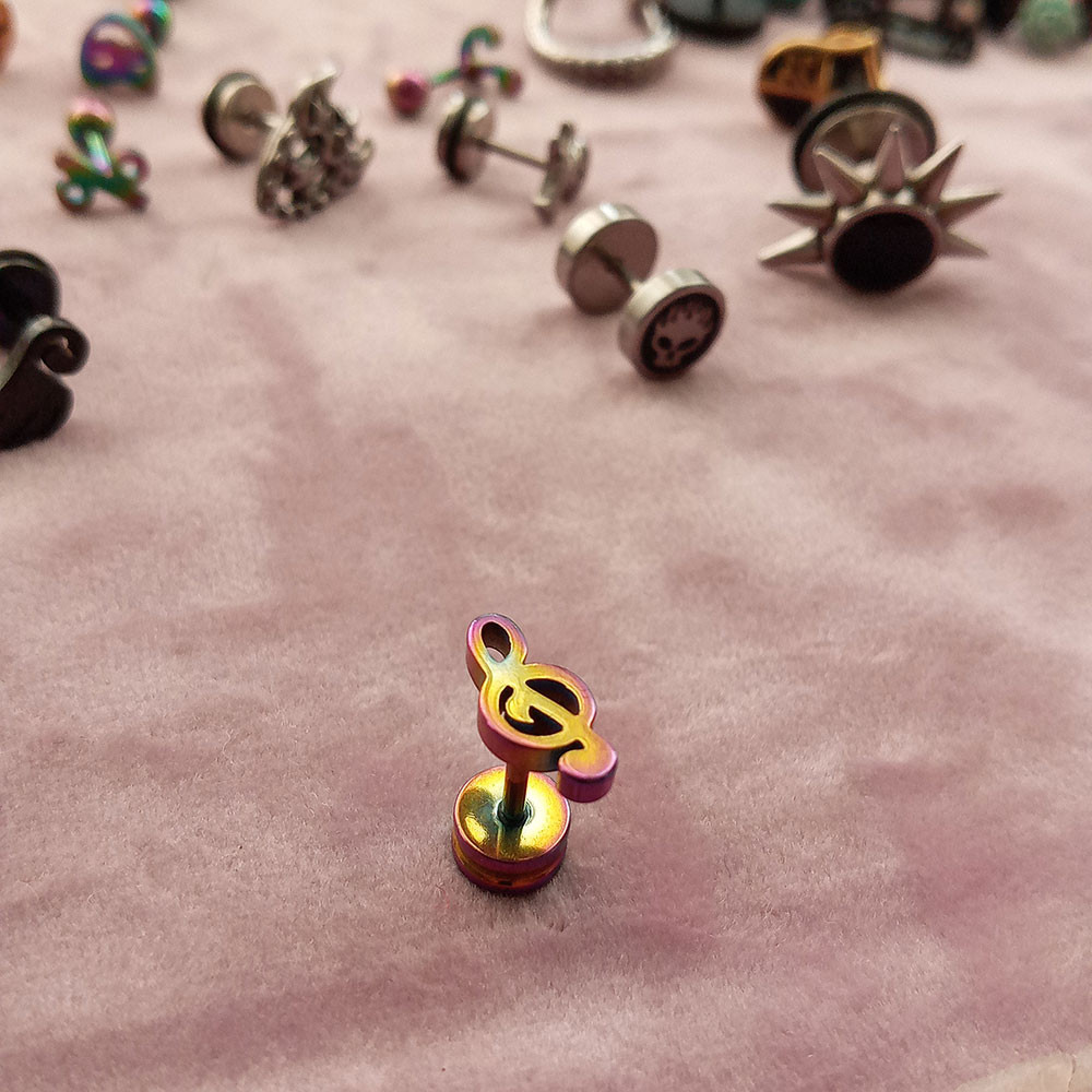 پیرسینگ گوش مدل نت موسیقی کد 7COL-PIR