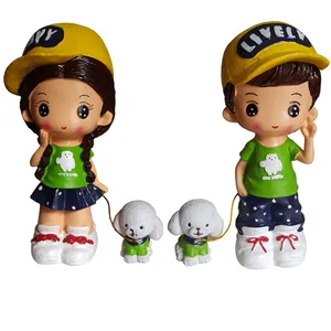 مجسمه لیلپار طرح دختر و پسر مدل KMN-0812 مجموعه دو عددی