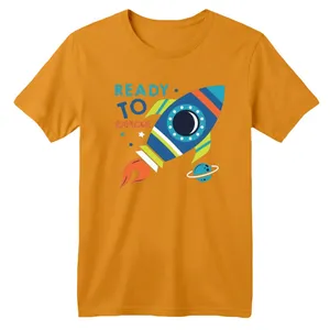 تی شرت آستین کوتاه بچگانه مدل فضانورد کد ۱۵ رنگ پرتقالی