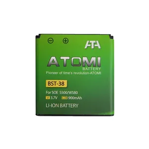 باتری موبایل مدل bst-38 ظرفیت 900 میلی آمپر ساعت مناسب برای گوشی موبایل سونی اریکسون w580