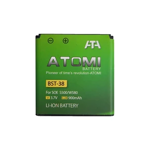 باتری موبایل مدل bst-38 ظرفیت 900 میلی آمپر ساعت مناسب برای گوشی موبایل سونی اریکسون w580