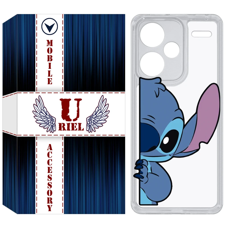 کاور یوریل مدل Clear کد 74 طرح استیچ مناسب برای گوشی موبایل شیائومی Redmi Note 13 Pro Plus