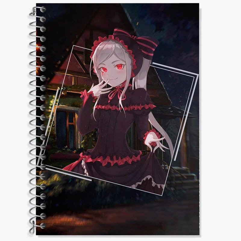 دفتر زبان 50 برگ خندالو مدل سه خط طرح شالتر انیمه اورلرد Overlord کد 18318