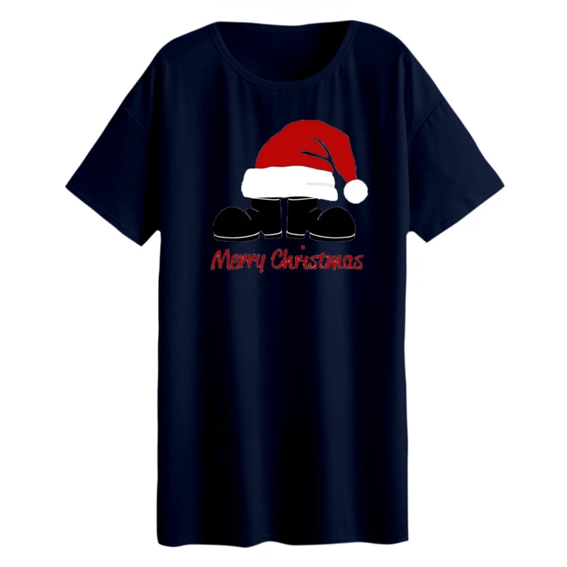 تی شرت لانگ زنانه مدل نوشته کریسمس کد 18