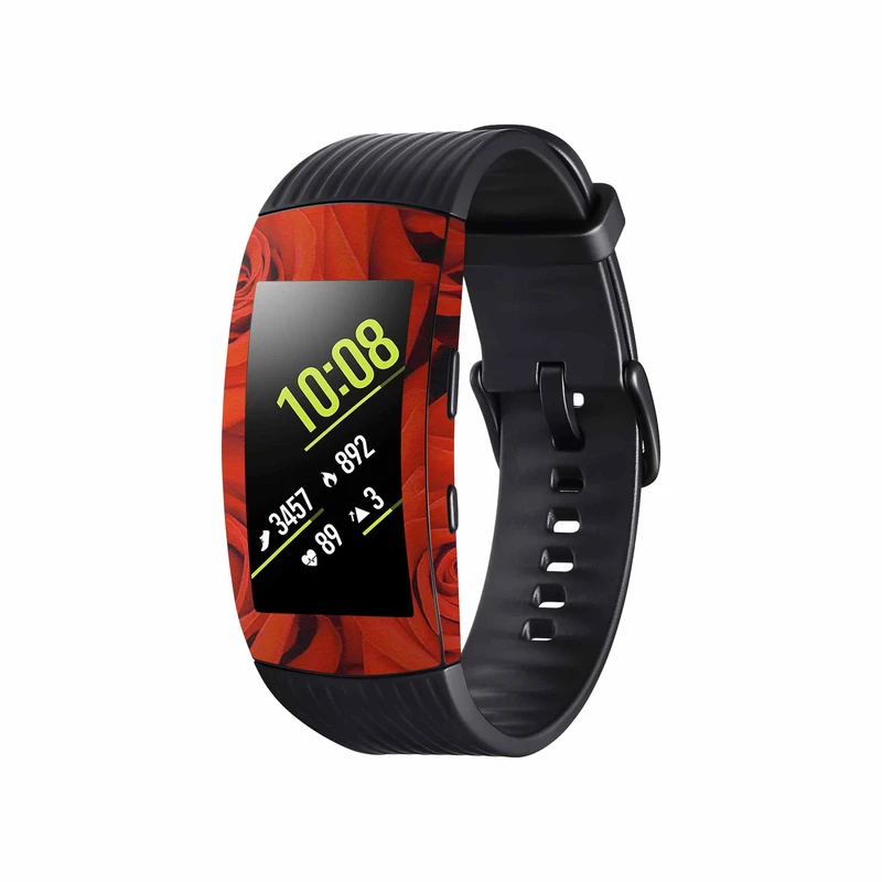 برچسب ماهوت طرح Red-Flower مناسب برای ساعت هوشمند سامسونگ Galaxy Gear Fit 2 Pro