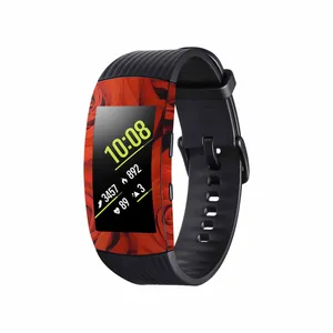 MAHOOT Red-Flower Cover Sticker for Samsung Galaxy Gear Fit 2 Pro Smartwatch