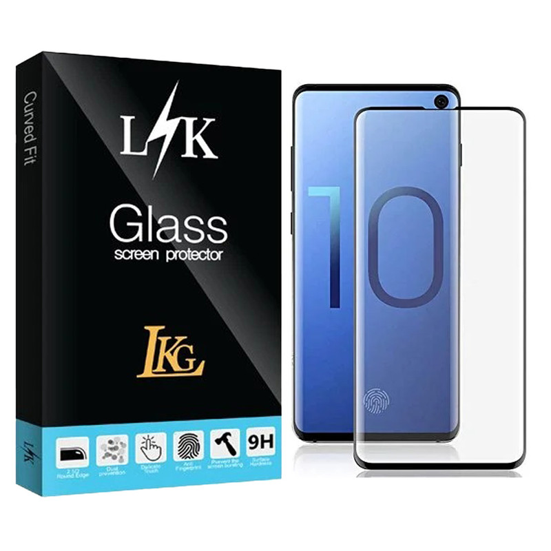 محافظ صفحه نمایش ال کا جی مدل فول چسب مناسب برای گوشی موبایل سامسونگ Galaxy S10 4G