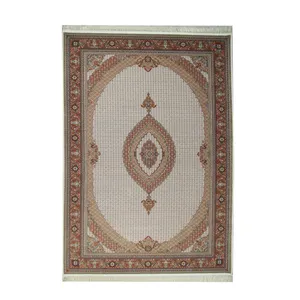 فرش ماشینی آذردکور طرح ماهی خوی کد 1815 زمینه کرم