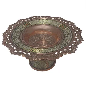 شیرینی خوری خاتم کاری مسی مدل K119