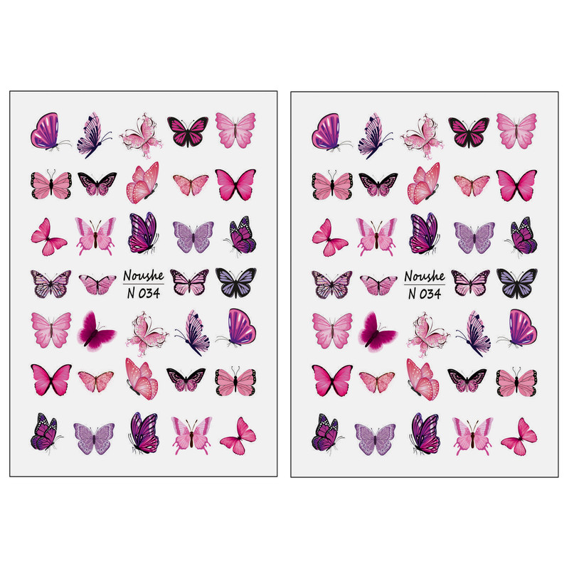 برچسب لنز ناخن مدل پروانه کد N034 مجموعه 2 عددی