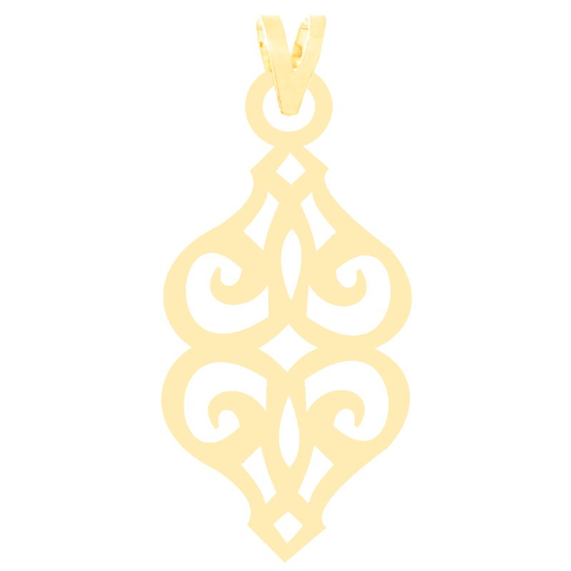 آویز گردنبند طلا 18 عیار زنانه کرابو طرح اسلیمی مدل Kr3411 -  - 1