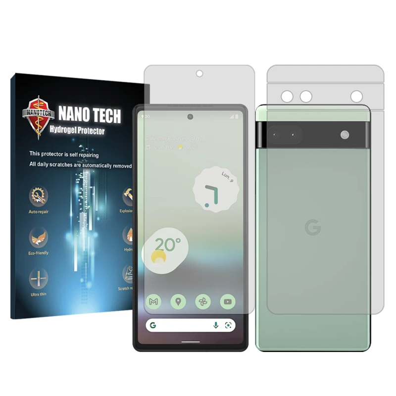 محافظ صفحه نمایش شفاف نانو تک مدل Tough مناسب برای گوشی موبایل گوگل Pixel 6a به همراه محافظ پشت گوشی