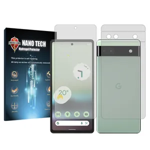 Nano tech transparent screen protector suitable for Google Pixel 6a mobile phone along with back of the phone