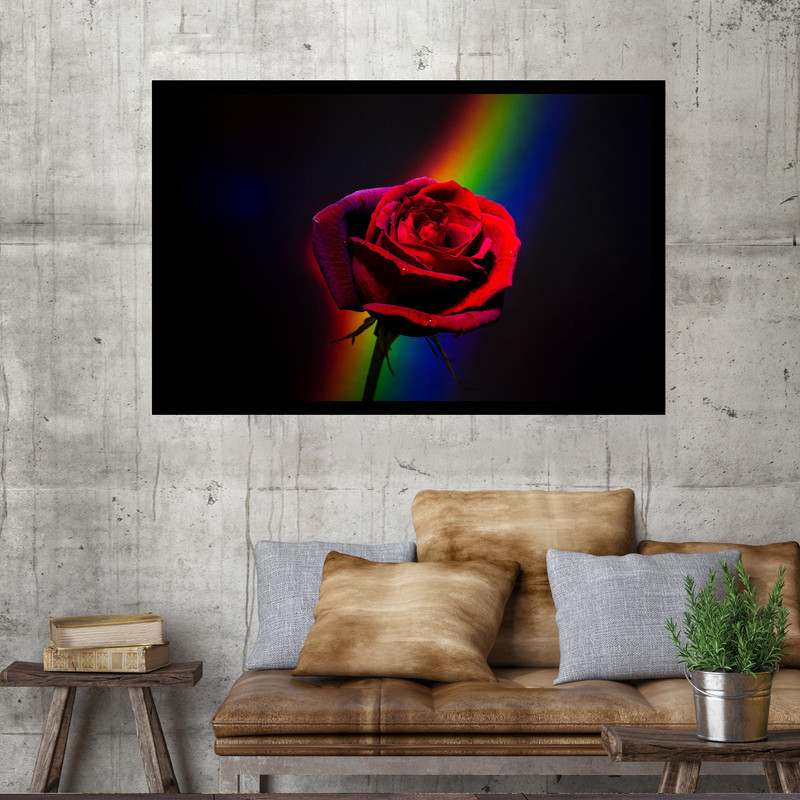 تابلو نوری بکلیت طرح گل رز قرمز مدل B-MO1771