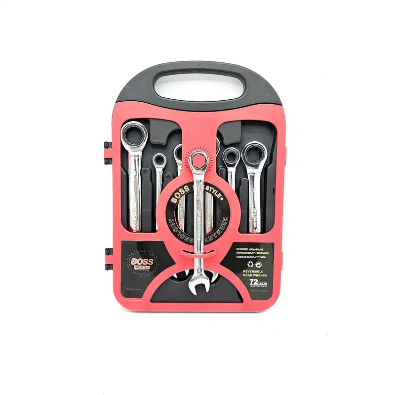 آچار یکسر تخت و یکسر جغجغه ای باس مدل LIFE_STYLE مجموعه 7 عددی