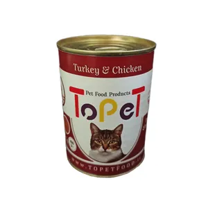 کنسرو غذای گربه توپت مدل Turkey_Chicken وزن 400 گرم