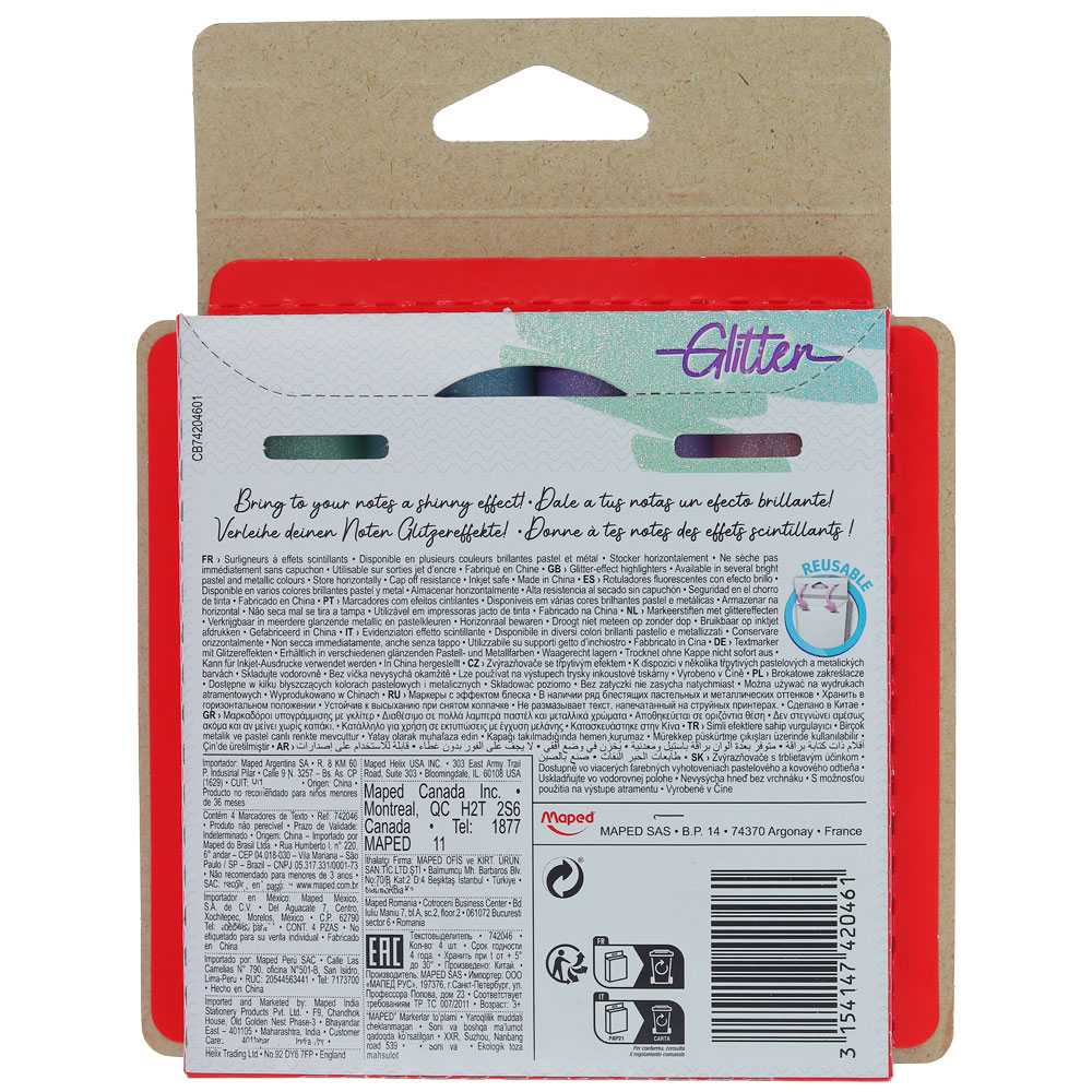 ماژیک علامت گذار مپد طرح دریا  کد 740902d بسته 4 عددی