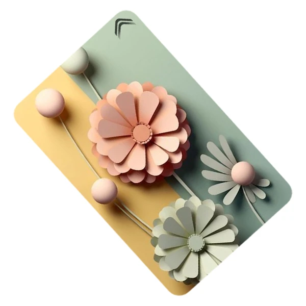 استیکر کارت طرح گلدار مدل CAC403-K-G1-147