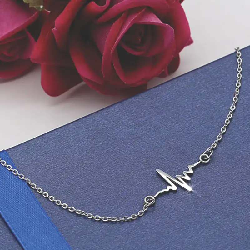 دستبند زنانه مدل ضربان قلب استیل کد 0012