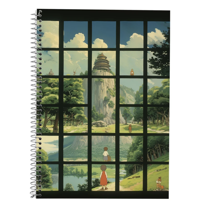 دفتر زبان 50 برگ مدوپد مدل دوخط طرح Ghibli کد DF2566