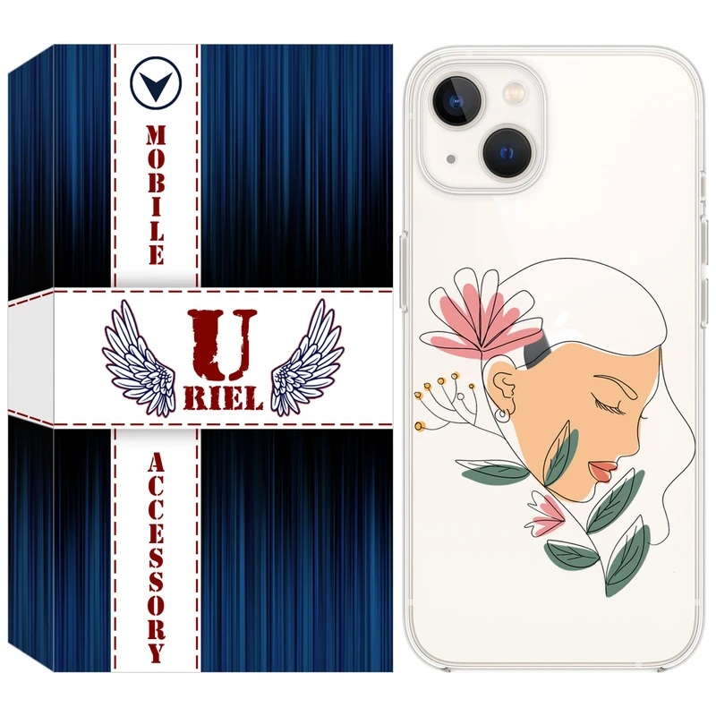 کاور یوریل مدل Clear کد 53 طرح صورت زن مناسب برای گوشی موبایل اپل iPhone 13 mini