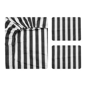 سرویس ملحفه آدنو مدل راه راه کد CH76 دونفره 3 تکه