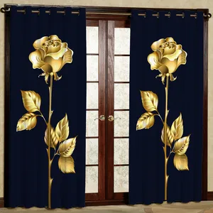 پرده مدل گل رز هازان پانچی کد 4114 سایز 140x200 سانتی متر