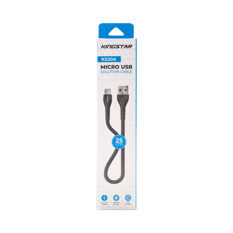 کابل تبدیل USB به microUSB کینگ استار مدل K520A طول 0.25 متر