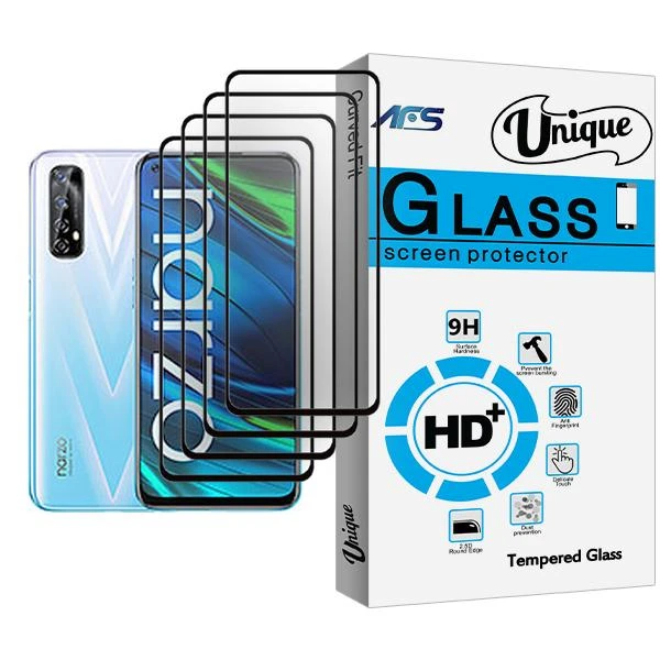 محافظ صفحه نمایش ای اف اس مدل Unique Glass MIX004 مناسب برای گوشی موبایل ریلمی Narzo 20 Pro بسته چهار عددی
