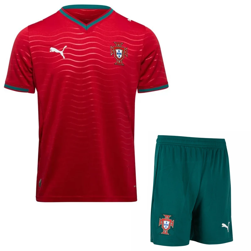 ست پیراهن و شلوارک ورزشی پسرانه مدل پرتغال Home WC 2026