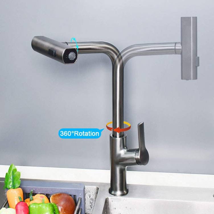 شیر آشپزخانه مدل آبشاری کد T320 جنس استیل
