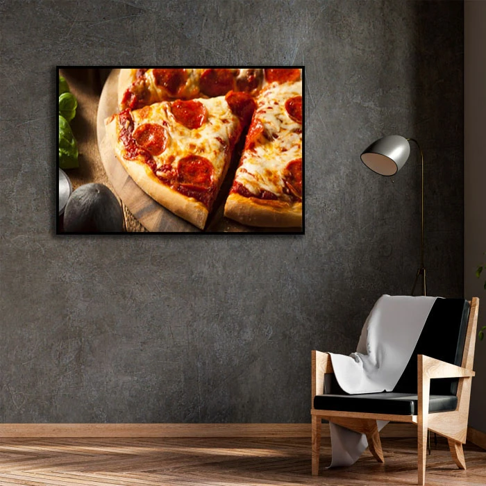 تابلو بکلیت طرح پیتزا پپرونی مدل B-D2367 فریم مشکی