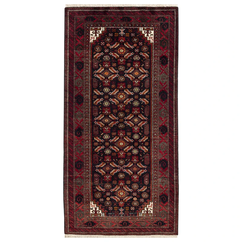 فرش دستبافت یک و نیم متری مدل بلوچ 19.34.2770