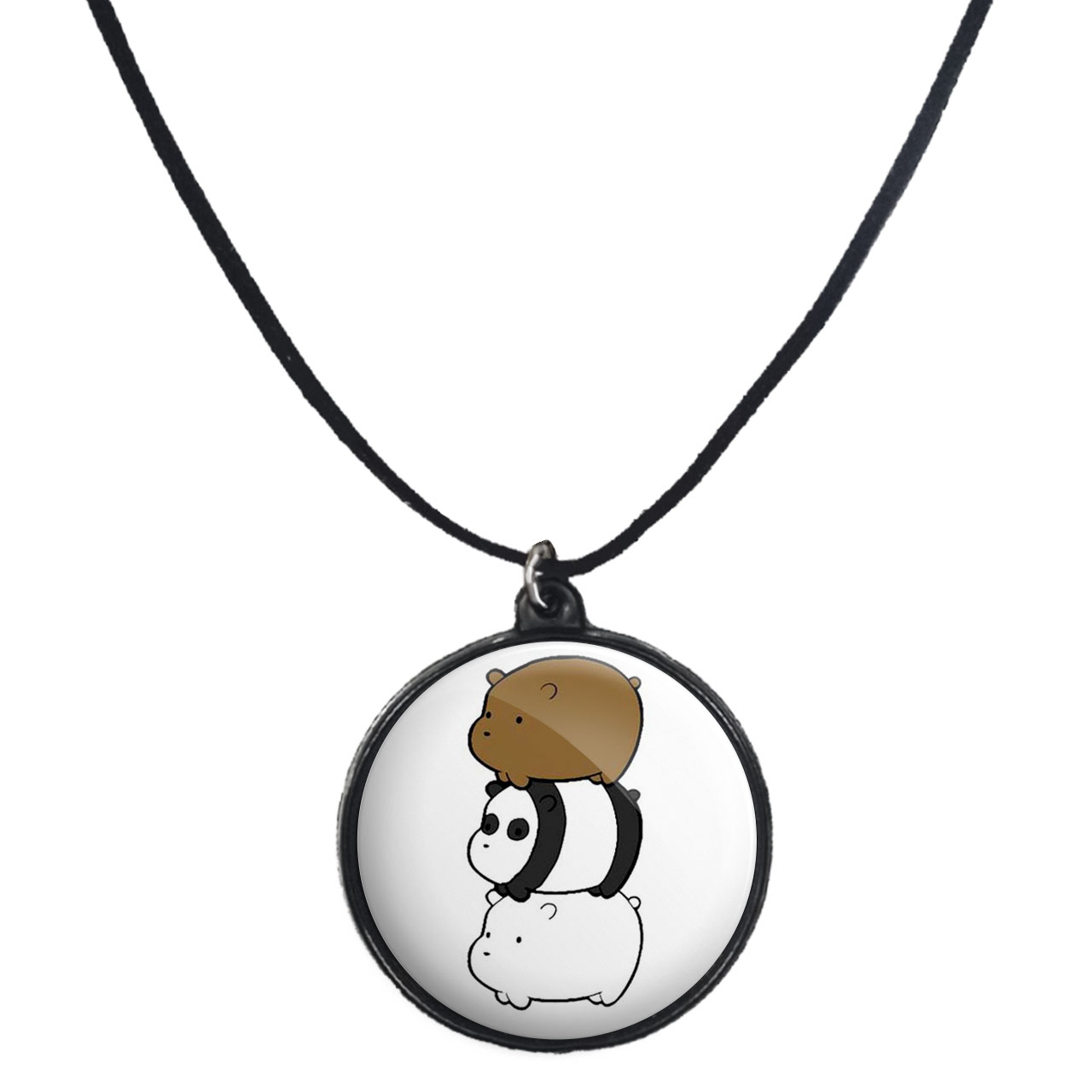 گردنبند پرمانه طرح خرس‌های کله‌فندقی کد pmb.10178 مدل دو طرفه