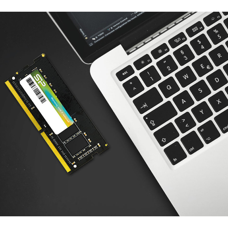 رم لپ‌تاپ 8 گیگابایت DDR4 مدل SP سیلیکون پاور، SO-DIMM با فرکانس 3200 مگاهرتز، تایمینگ CL22 و ولتاژ 1.2 ولت