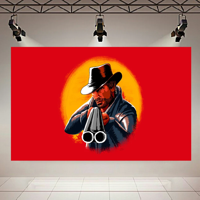 پوستر پارچه ای طرح چرم مخمل گیم مدل Red Dead Redemption کد AR31108